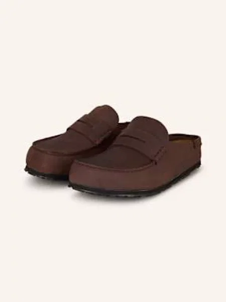 Birkenstock klapki skórzane Naples Wrapped LEOI brązowy