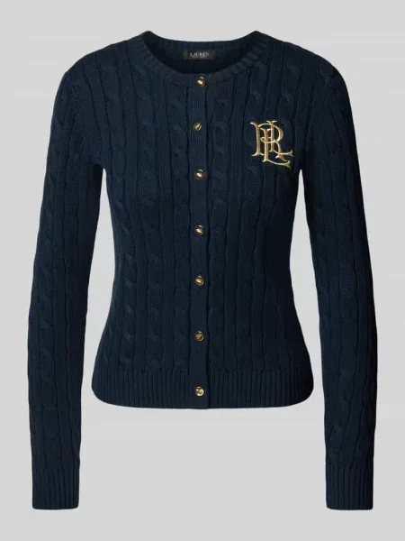 Lauren Ralph Lauren Kardigan Kobiety niebieski jednolity L granatowy
