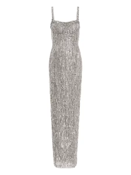 Maksi sukienka maxi Jenny Packham garniturowa szara