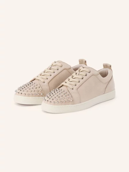Christian Louboutin Sneakersy Louis Junior Z Nitami beige beżowe