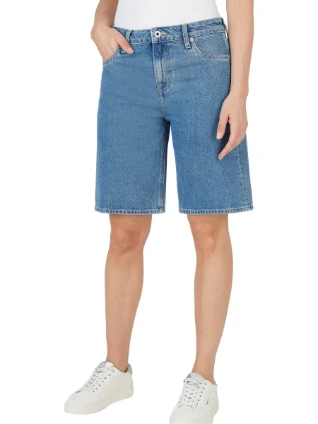 Rifľové krátke nohavice Pepe Jeans BERMUDA SHORT HW modrá