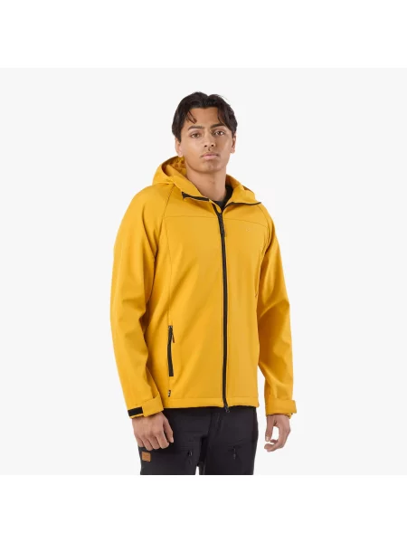 Kurtka Softshell Wędrówki Mężczyzna Tromsö Wiatroszczelny żółta