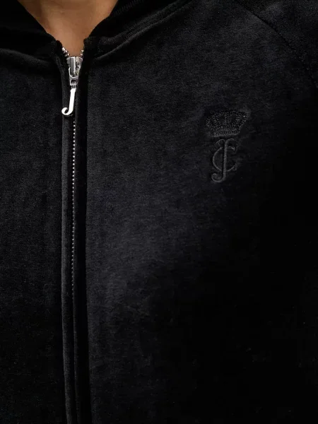 Однотонный свитер Juicy Couture с капюшоном черный