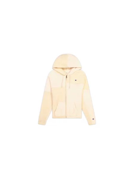 Champion Patchwork Velour Fleece ZIP-UP Hoodie Kobiety Bluzy i bluzy z kapturem Champion Size: M biały