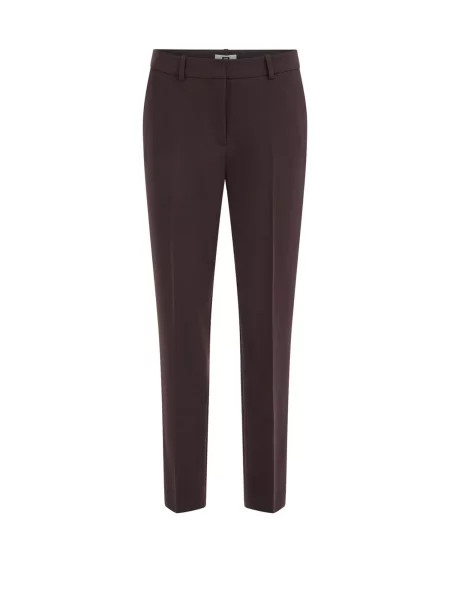 WE Fashion Pantaloni cu dungă închis maro