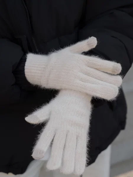 Перчатки Without бежевые