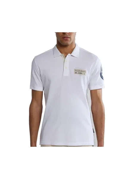 Napapijri Tricou polo E-Amundsen Écru alb