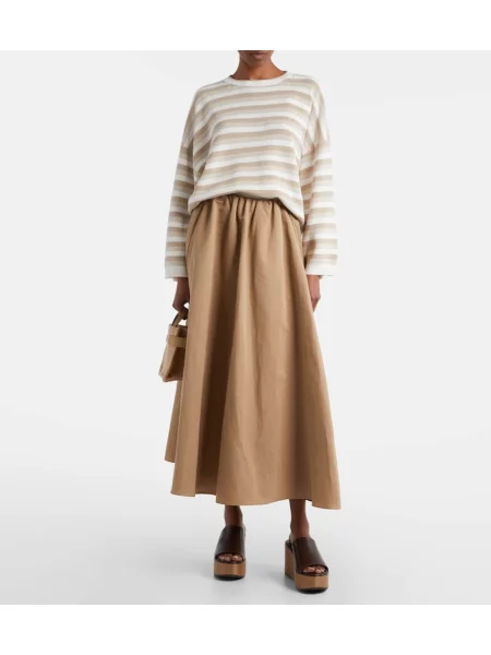 Pulover Brunello Cucinelli cu dungi alb
