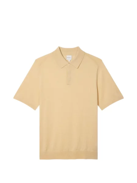 Tricou polo Paul Smith de lână bej