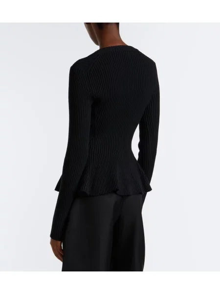 Top Alaïa de lână negru