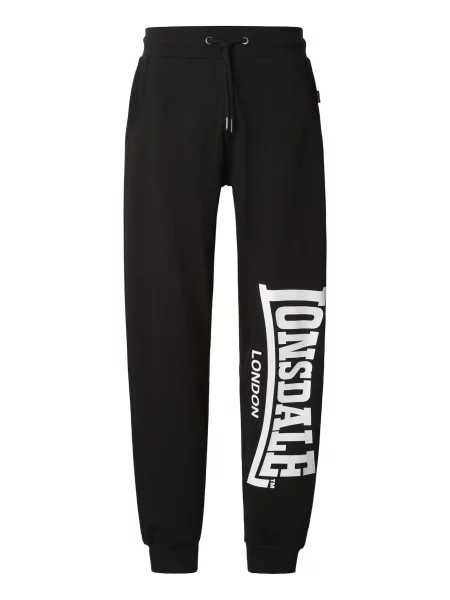 LONSDALE Παντελόνι μαύρο λευκό