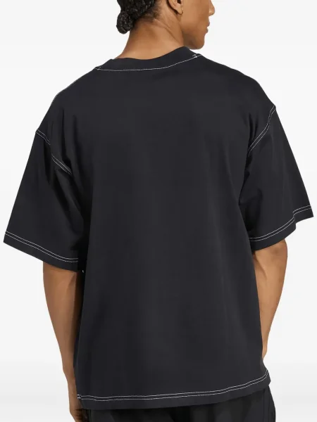 Tricou Adidas cu dungi din jerseu cu imagine negru