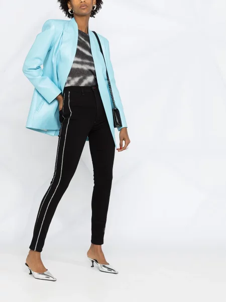Liesas skinny fit džinsai Philipp Plein juoda