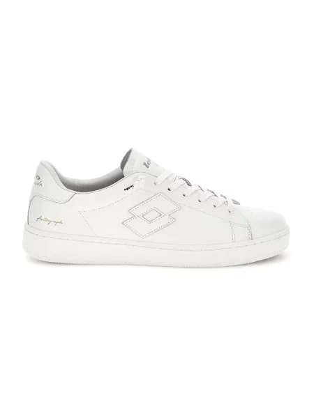 Sneakersy Lotto skórzane z logo białe