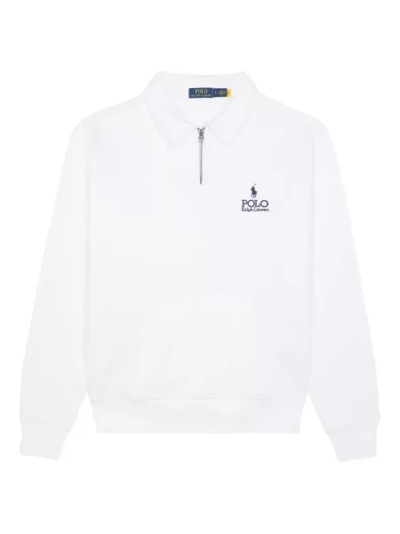 Ριγέ polo Polo Ralph Lauren με κουκούλα με αυτόγραφο λευκό