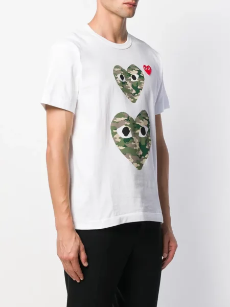 Maskáčové tričko Comme Des Garçons Play bílé