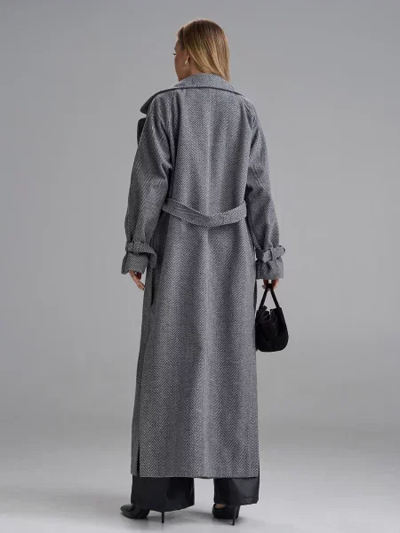 Пальто ISSA Plus кашемір сірий