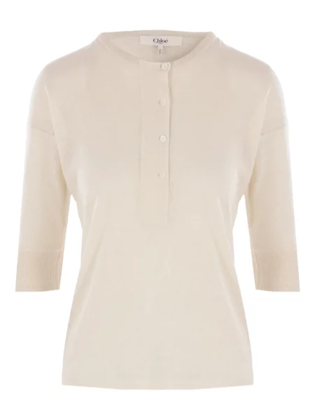 Top Chloé cu guler henley