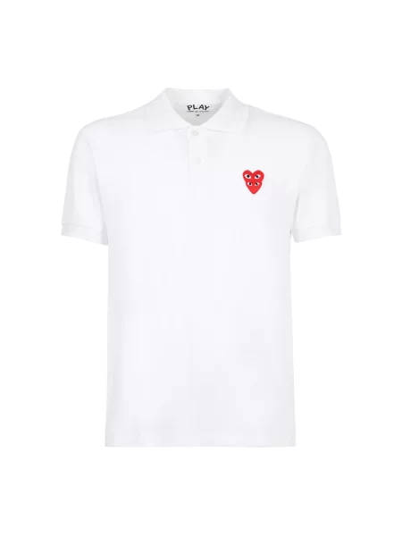 Koszulka polo Comme Des Garcons Play w serca biała