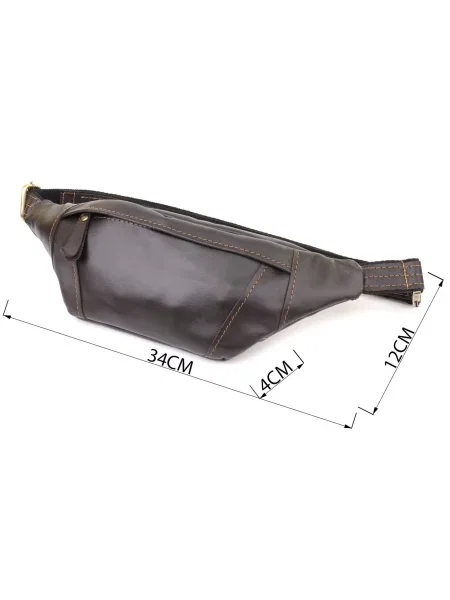 Кожаная поясная сумка Shvigel коричневая