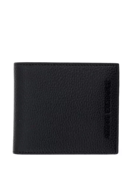 Portofel Armani Exchange din piele cu autograf negru