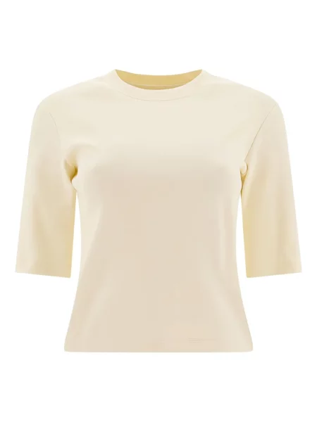 Top Sandbeige cu decolteu rotund