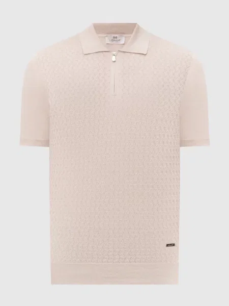 Поло Enrico Mandelli с принтом с геометрическим узором бежевое