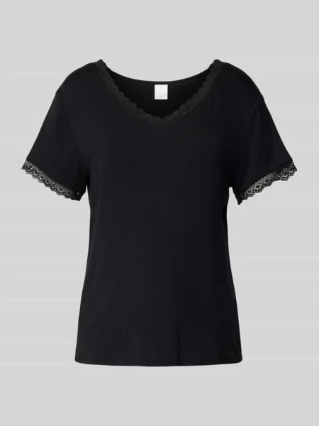 T-shirt z obszyciem koronką model ‘Jordan’ Ccdk Copenhagen czarna