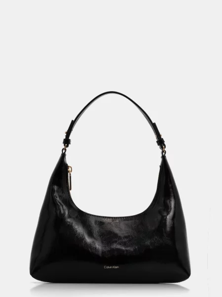 Geantă Calvin Klein Foil Logo Glossy negru