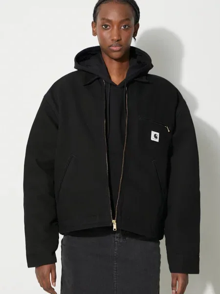 Carhartt WIP geaca jeans femei de tranzitie oversize negru