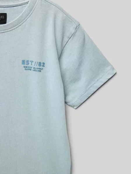 T-shirt z nadrukiem z logo Cars Jeans błękitna