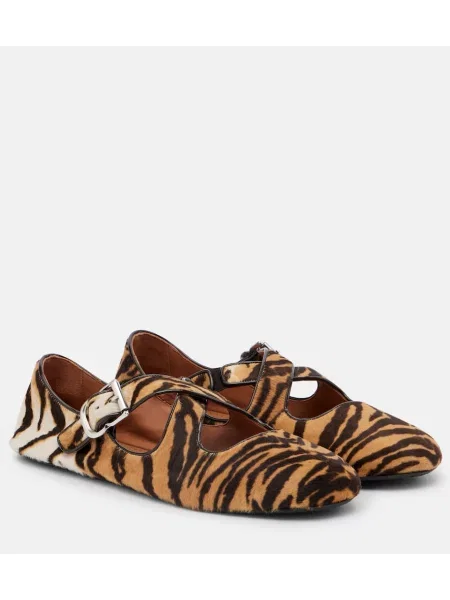 Balerini Alaïa cu imagine cu dungi de tigru