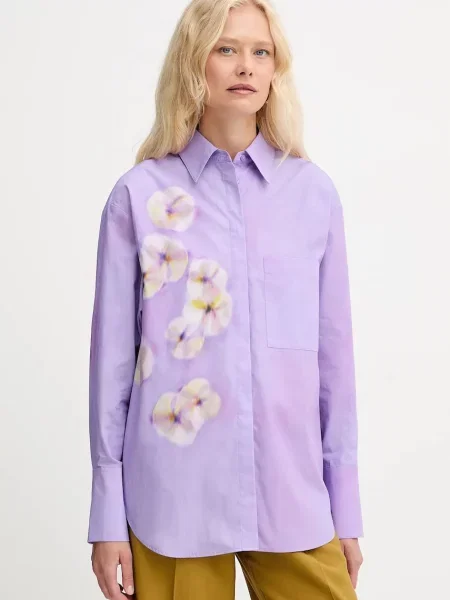 MAX&Co. cămașă din cu guler clasic relaxed violet