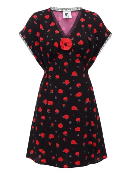 Rochie mini Sleeper cu imagine de costum negru
