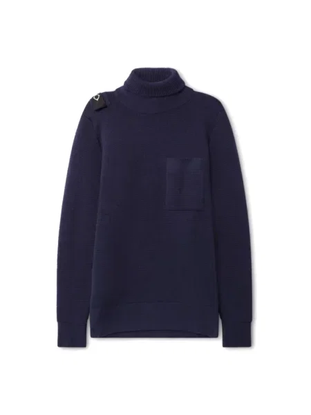 Sweter Ma.strum z wysokim kołnierzem niebieski