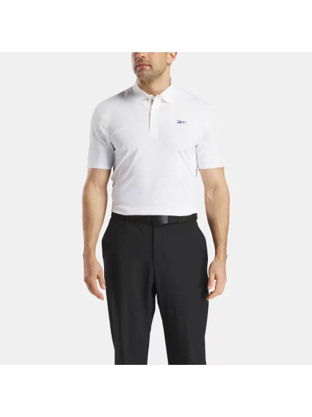 Reebok koszulka polo z dzianiny pique z klejonymi warstwamiunisex WHITE Size: S biała