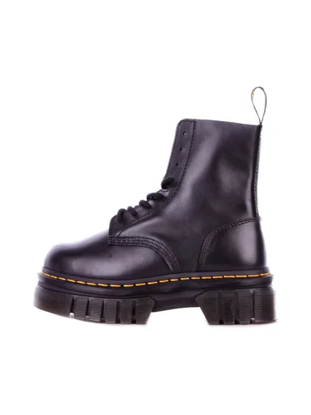 Lekkie botki Dr. Martens skórzane na płaskim obcasie czarne