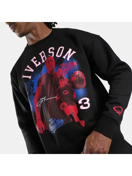 Reebok bluza dresowa Allen Iverson Relaxed Brushed Fleece Graphicunisex BLACK Size: czarna