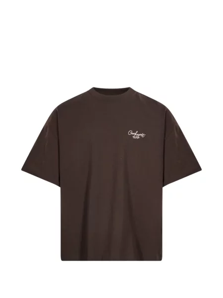 Tricou Carhartt Wip cu autograf maro