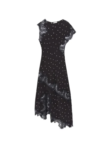 Odgovarati maksi haljina A.l.c. na točke s čipkom crna