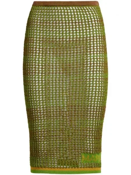 Fustă midi Marni tricotate verde