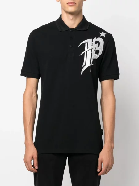Polo Philipp Plein με σχέδιο μαύρο