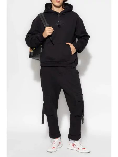 Hanorac cu glugă Giuseppe Zanotti cu broderie negru