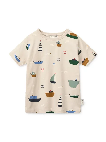 Liewood tričko Apia Printed Shortsleeve T-shirt béžové