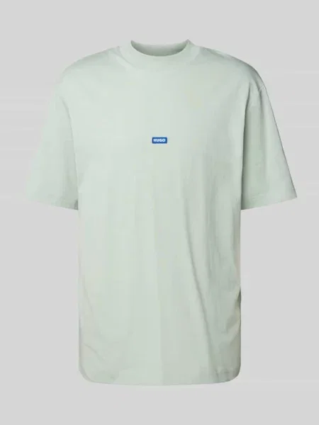 T-shirt z naszywką z logo model ‘Nieros’ Hugo Blue niebieska