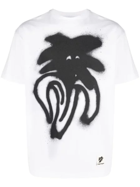 Tricou Palm Angels cu imagine alb