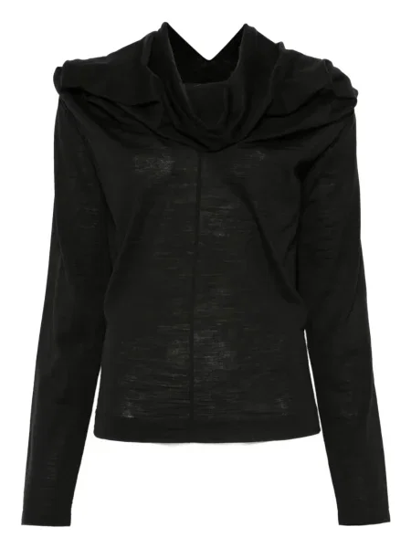 Pulover Mm6 Maison Margiela cu glugă lung negru