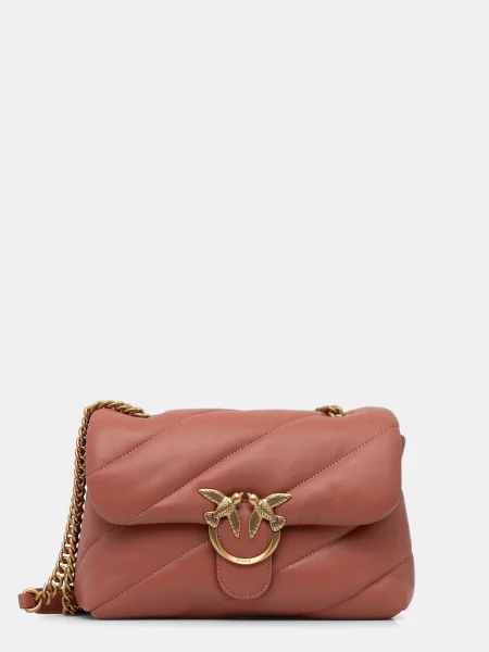 PINKO Kabelka Pinko Sacs à main Love Puff Classic Cl Sheep Nap Marron' hnedá