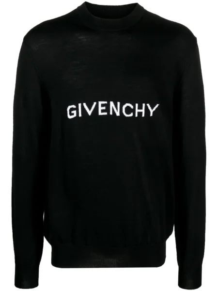 Vlněný svetr Givenchy s autogramem černý