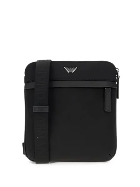 Geantă Emporio Armani cu autograf negru